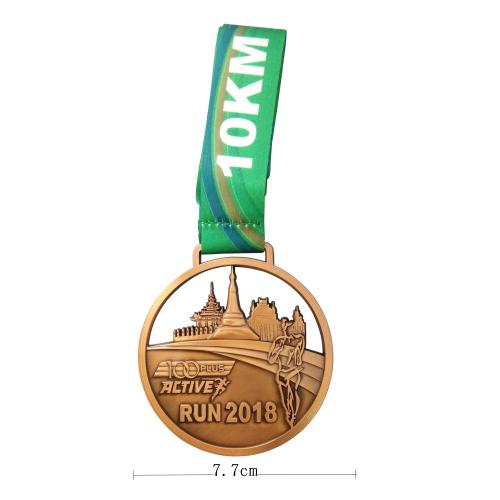 Custom 3d Marathon Running Metal Sports Gold Silver Medal